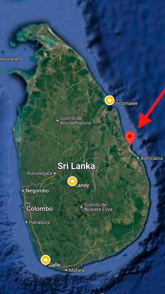Pasikuda en Sri Lanka Mapa